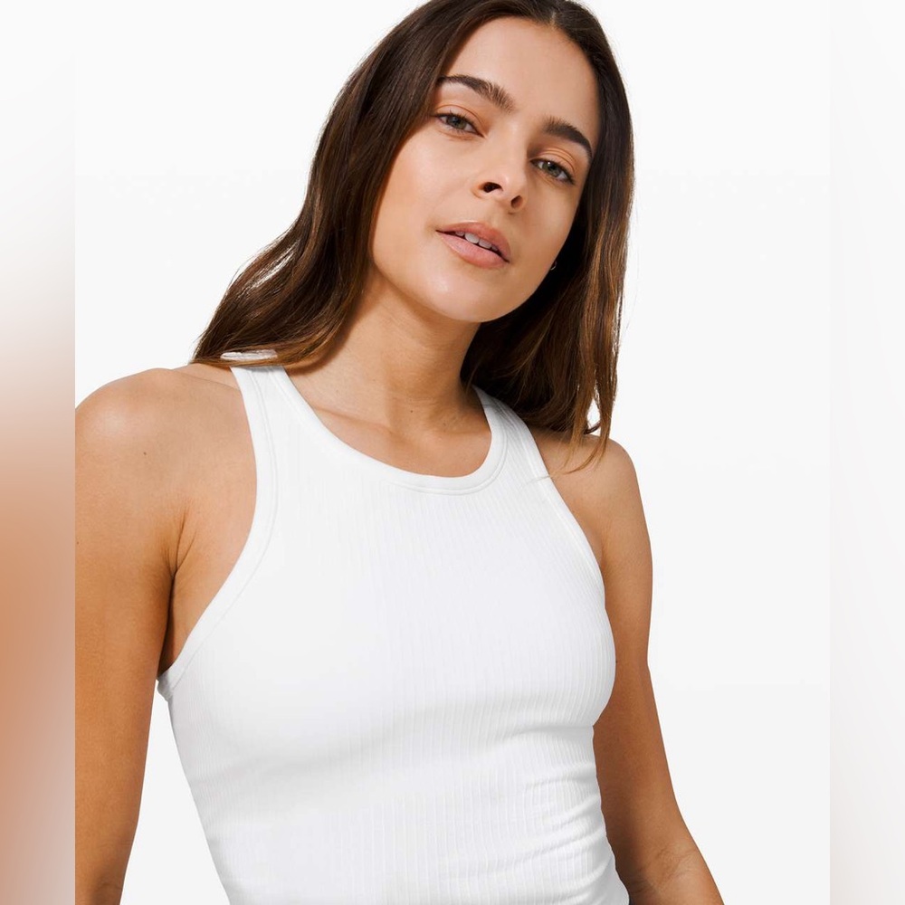 Lululemon Ebb to Street Racerback Crop Tank Size 4 White - Picture 2 of 10